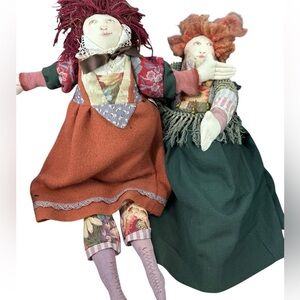 Susan Andrew’s cloth rag art dolls made with recycled led materials.